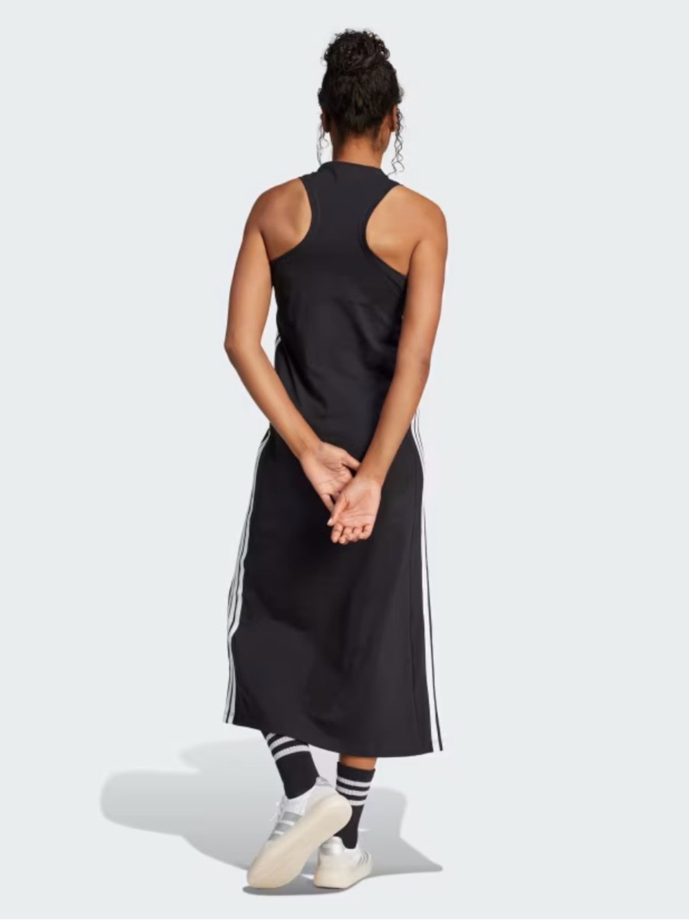 adidas Black Maxi Tank Dress with Side Stripes - Picture 3 of 6